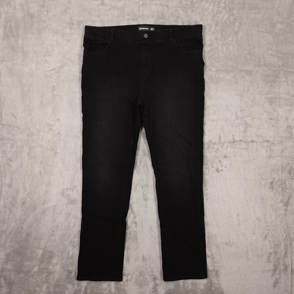 Betabrand Straight-Leg‎ 4-Pocket Yoga Denim Women's 2XL Long Inseam Black